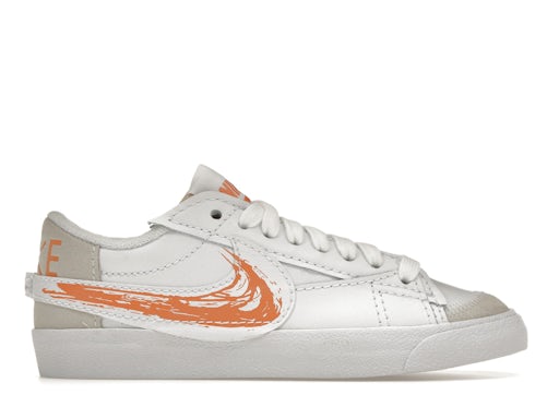 Nike Blazer Low '77 Jumbo Scribble Swoosh Blanc Orange Trance 0