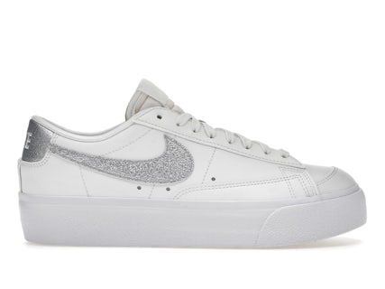 Nike Blazer Plataforma Baja Summit Blanco Metalizado Plateado (de