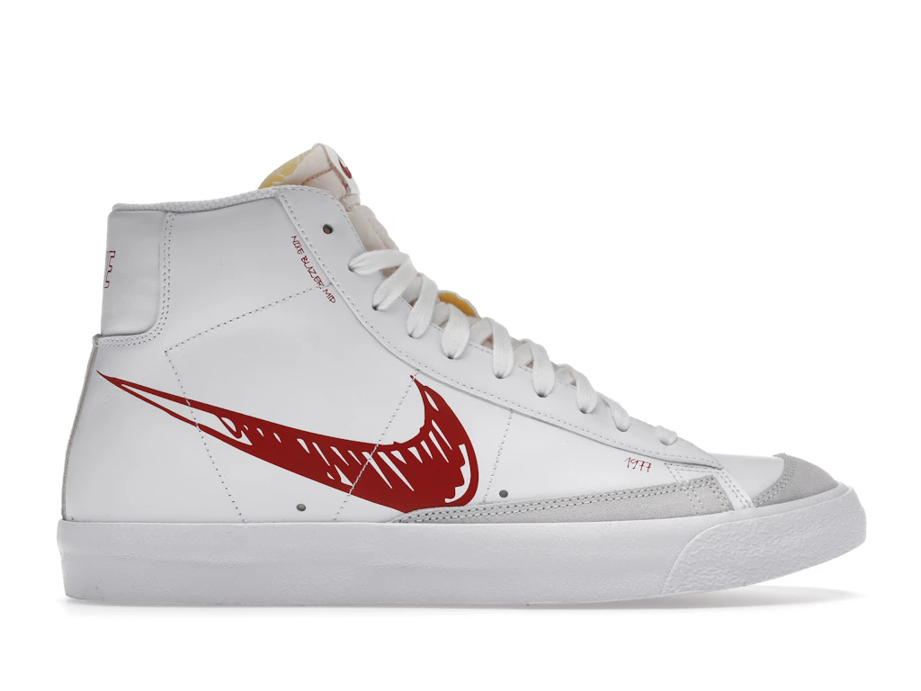 Nike Blazer Mid 77 Sketch White Red 0
