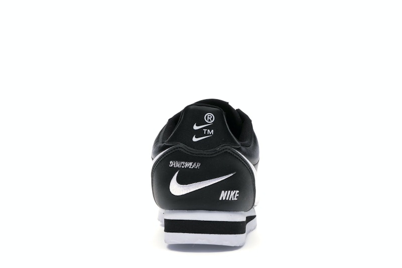 Nike Classic Cortez Mini Swoosh Black White