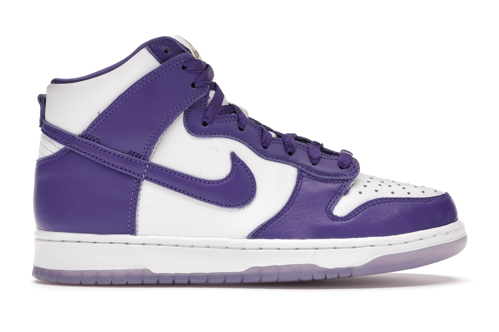 white and purple dunks