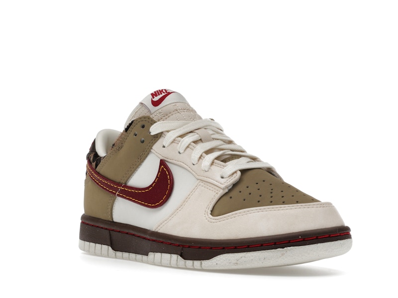 Nike Dunk Low Retro Khaki Team Red Pearl White (Women's)