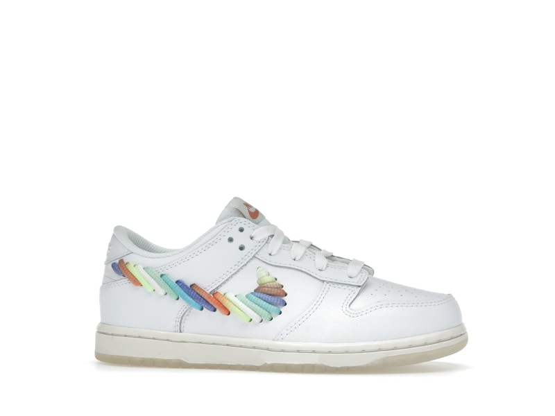 Nike Dunk Low SE Rainbow Lace Swoosh White (PS)