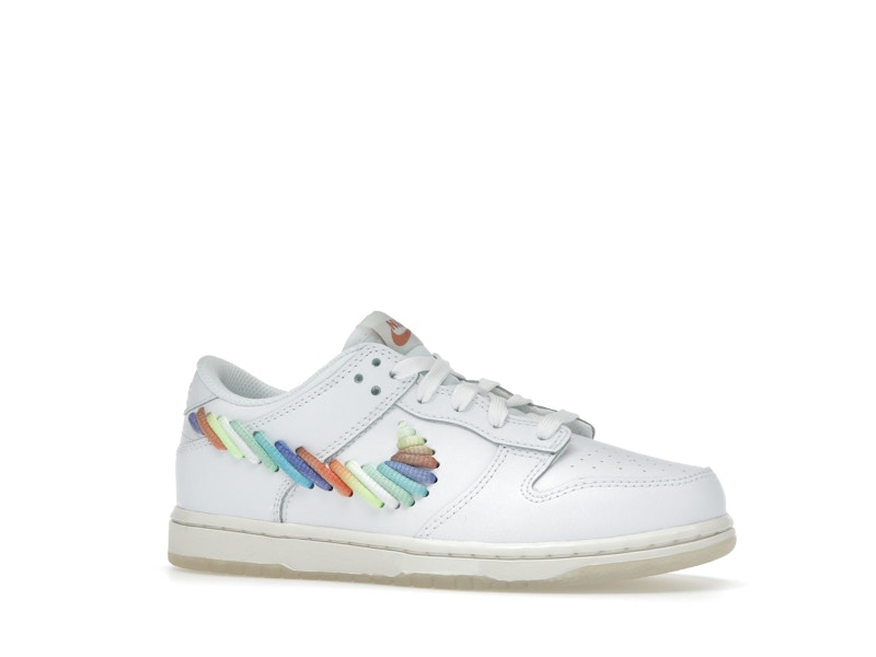 Nike Dunk Low SE Rainbow Lace Swoosh White (PS)