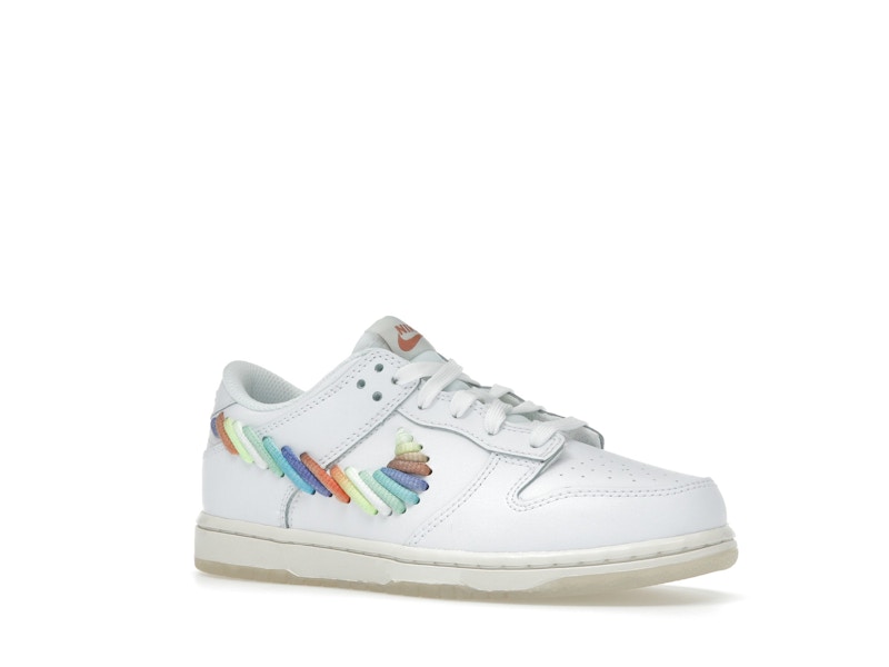 Nike Dunk Low SE Rainbow Lace Swoosh White (PS)
