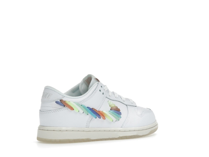 Nike Dunk Low SE Rainbow Lace Swoosh White (PS)