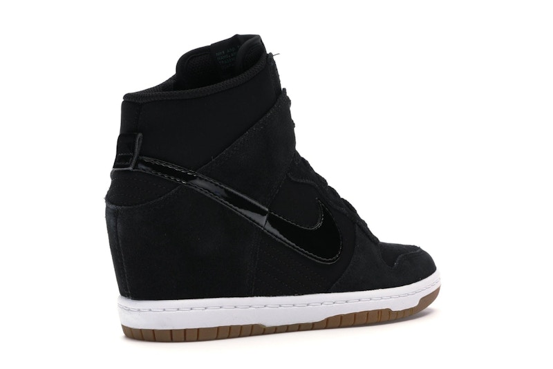 nike dunk sky high wedge black suede