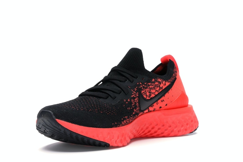 Nike epic react flyknit 2 black bright crimson infrared Clearance