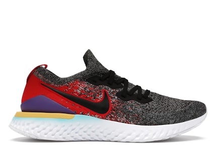 Nike Epic React Flyknit Noir Hyper Jade University Rouge Homme