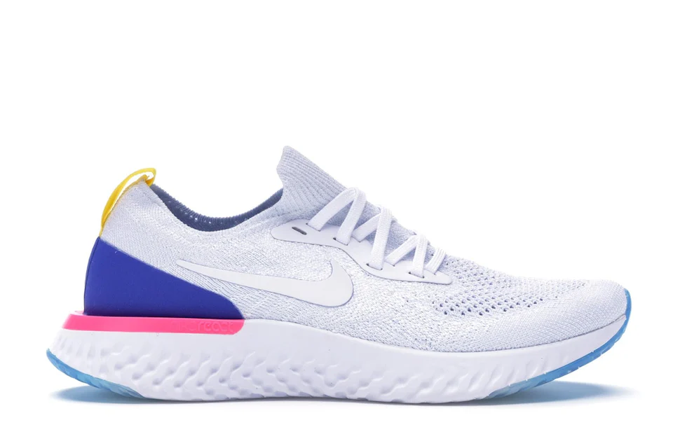 Nike Epic React Flyknit White Racer Blue Pink Blast (Women's) 0