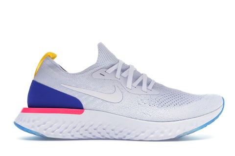 Nike Epic React Flyknit Blanco Racer Azul Rosa Explosión Hombre