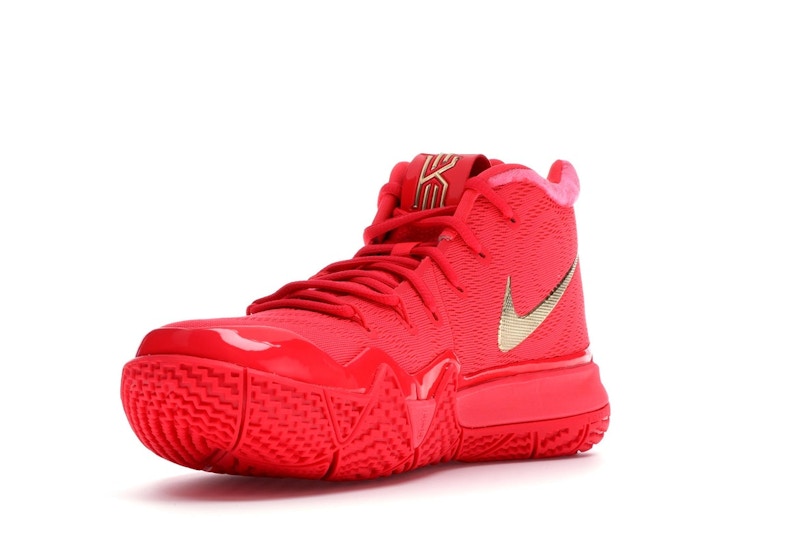 kyrie 4s red and black