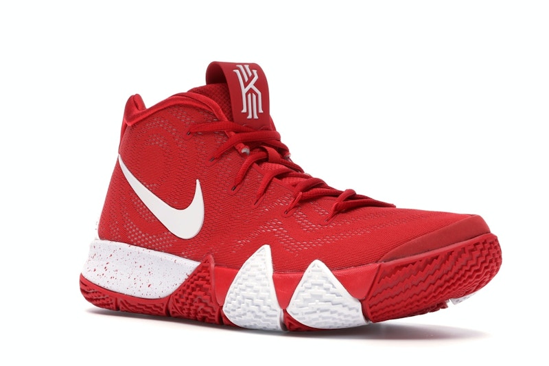 kyrie 4s red and white