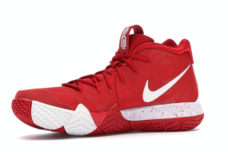 kyrie 4s red and white