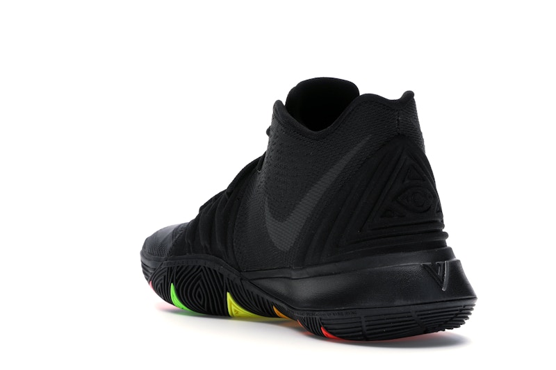 kyrie 5 all black rainbow bottom