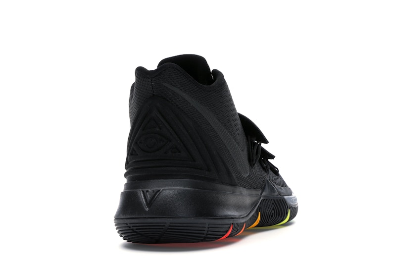 kyrie 5 all black rainbow bottom