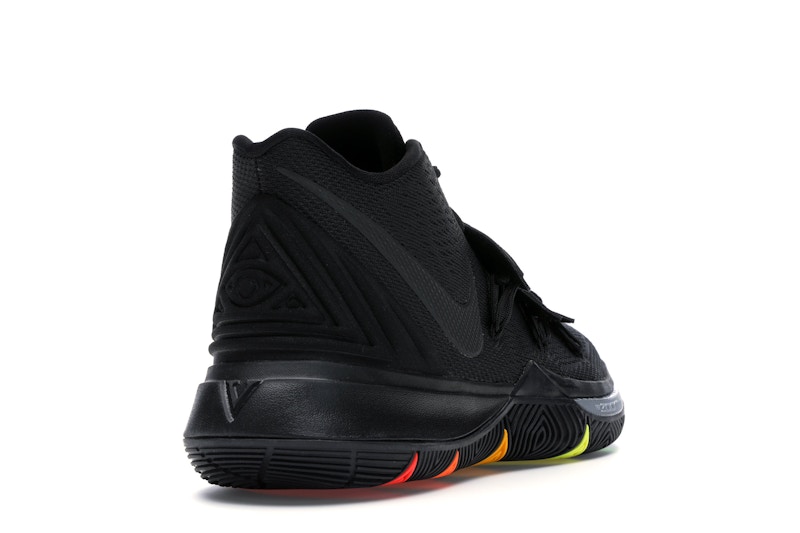 kyrie 5 all black rainbow bottom