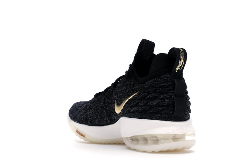 black and gold lebrons 15