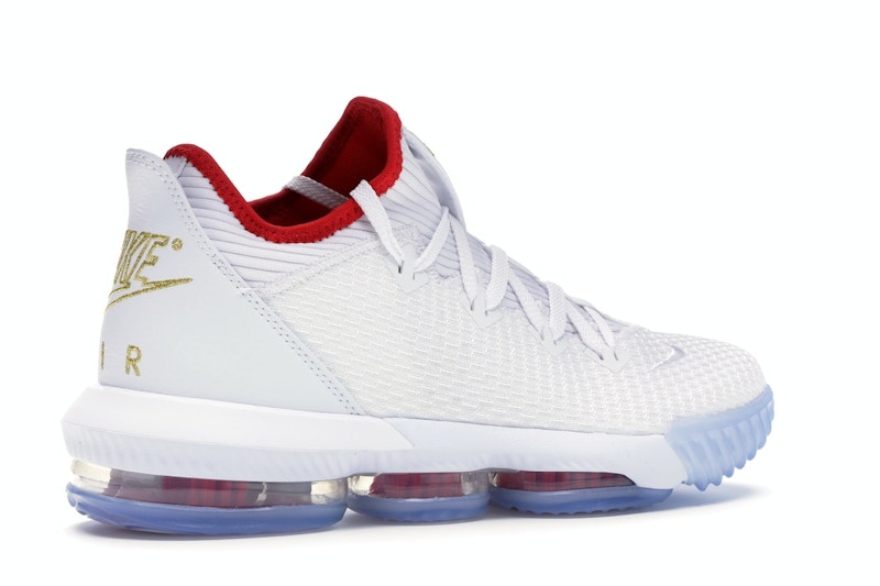 Lebron 16 low white red clearance
