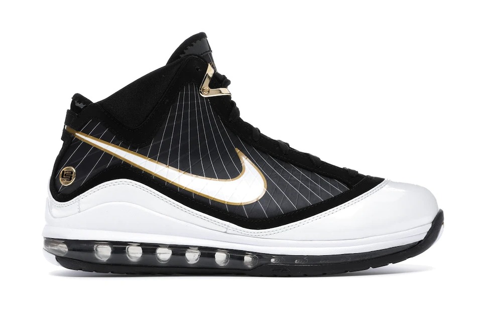 Nike LeBron 7 Black/White-Metallic Gold 0