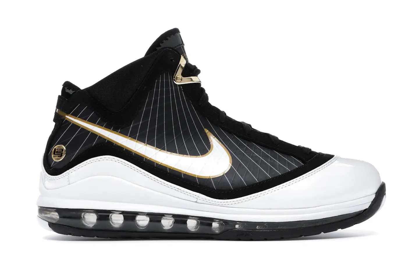 Nike LeBron 7 Black/White-Metallic Gold Men's - 375664-011 - US