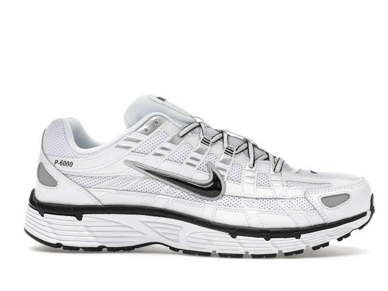 Nike P-6000 White Metallic Silver Black