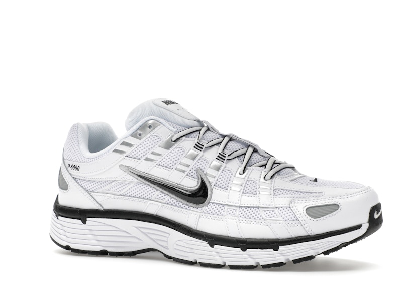 Nike P-6000 White Metallic Silver Black