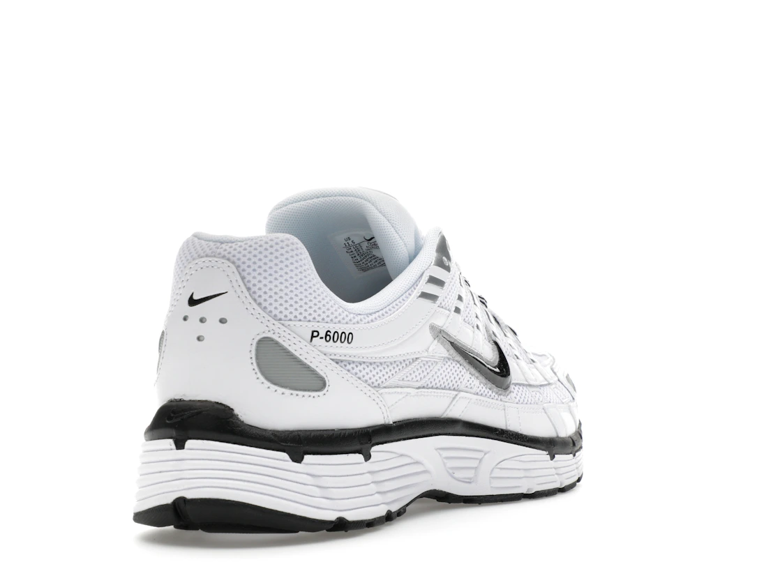 Nike P-6000 White Metallic Silver Black