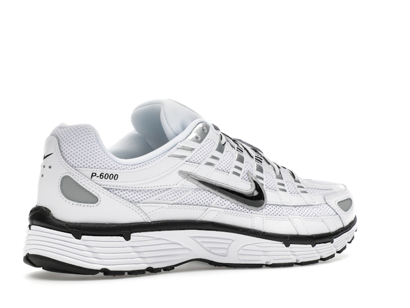 Nike P-6000 White Metallic Silver Black