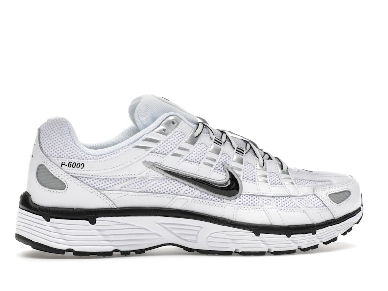 Nike P-6000 White Metallic Silver Black