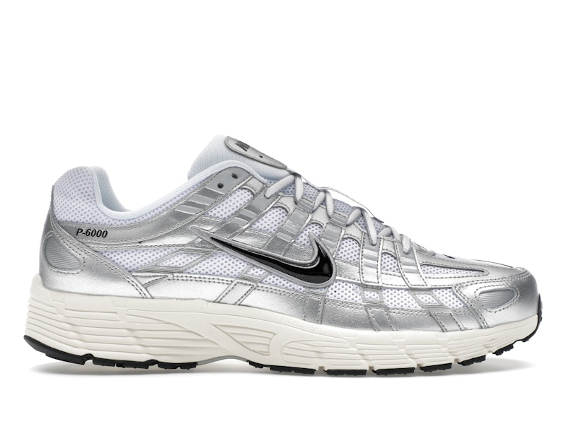 ☆Nike☆ P6000 M White llic Silver Black Black CD6404107 CD6404-107 Nike P-6000 White Metallic Silver Black Black