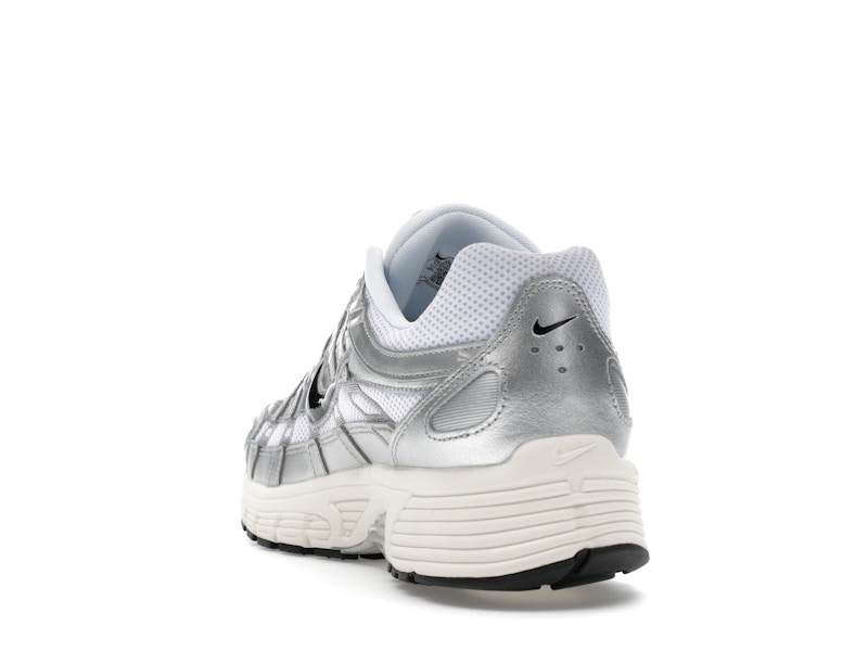 Nike P-6000 White Metallic Silver Flat Silver Black