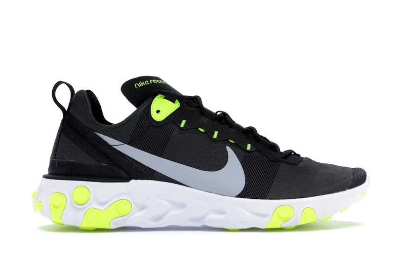Nike React Element 55 Black Wolf Grey Volt Men s BQ6166 001 US