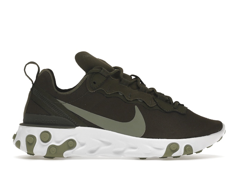 Nike react element 55 olive grey black & white store