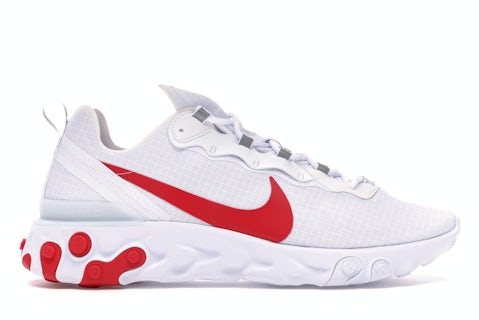 Nike React Element 55 White Red Men's BQ6167-102 US
