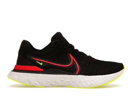 Nike React Infinity Run Flyknit Black Siren Red Volt Men's