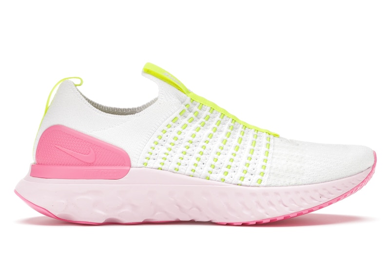Nike React Phantom Run Flyknit 2 White Volt Pink Glow Women s