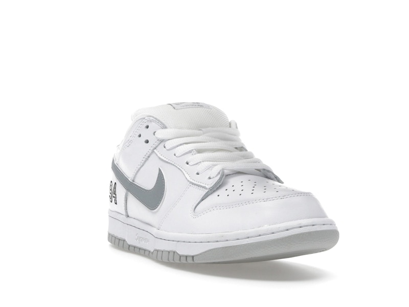 Nike SB Dunk Low Supreme 94 White Metallic Silver