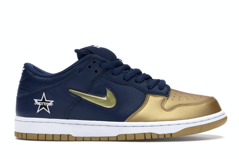 Nike SB Dunk Low Supreme Jewel Swoosh Gold Men s CK3480 700 US