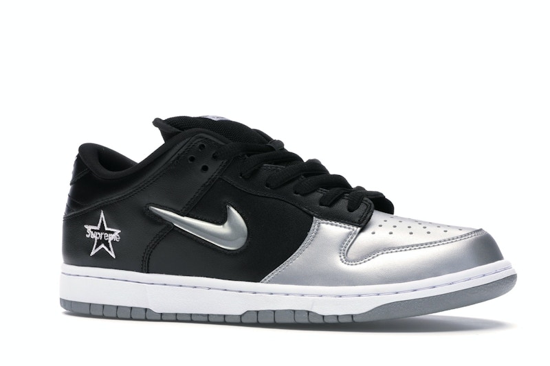 Nike SB Dunk Low Supreme Jewel Swoosh Silver