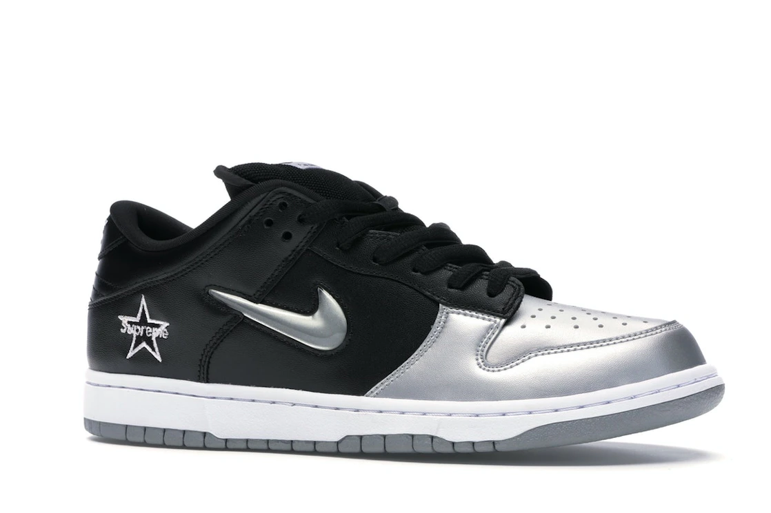Nike SB Dunk Low Supreme Jewel Swoosh Silver