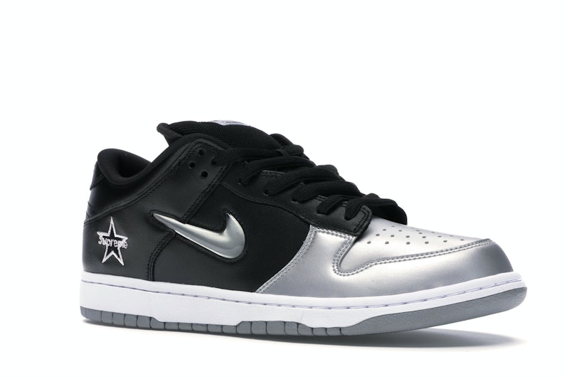 Nike SB Dunk Low Supreme Jewel Swoosh Silver