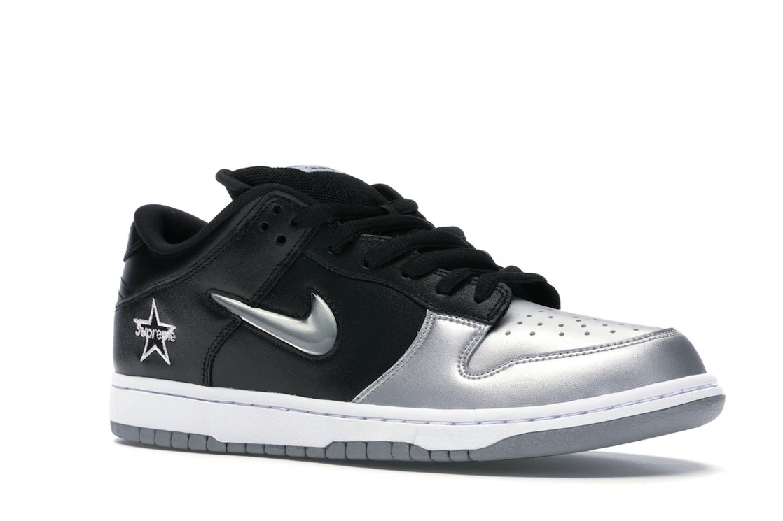 Nike SB Dunk Low Supreme Jewel Swoosh Silver