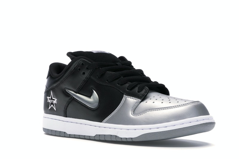 Nike SB Dunk Low Supreme Jewel Swoosh Silver