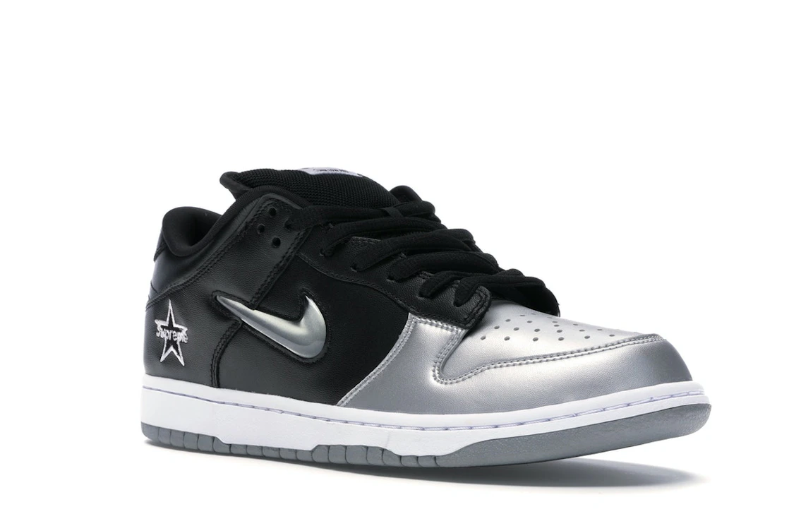 Nike SB Dunk Low Supreme Jewel Swoosh Silver