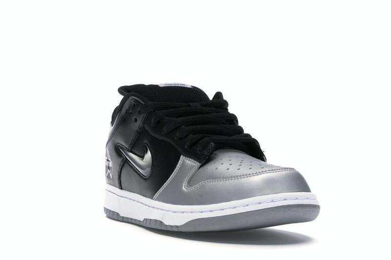 Nike SB Dunk Low Supreme Jewel Swoosh Silver
