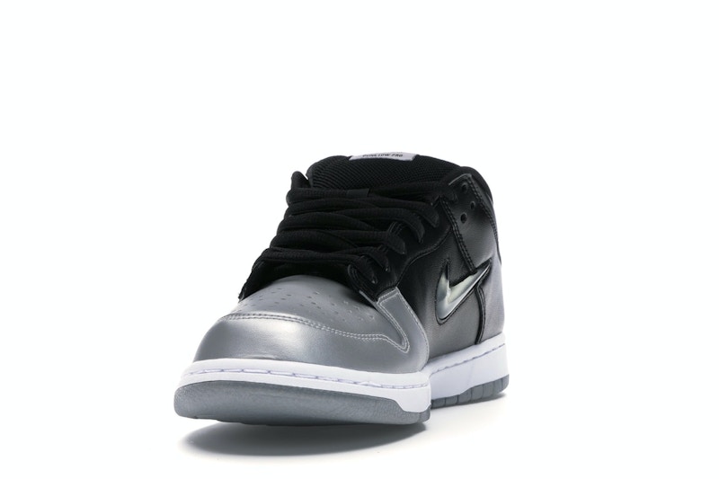 Nike SB Dunk Low Supreme Jewel Swoosh Silver