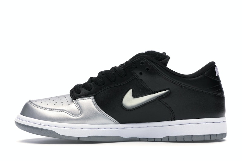 Nike SB Dunk Low Supreme Jewel Swoosh Silver