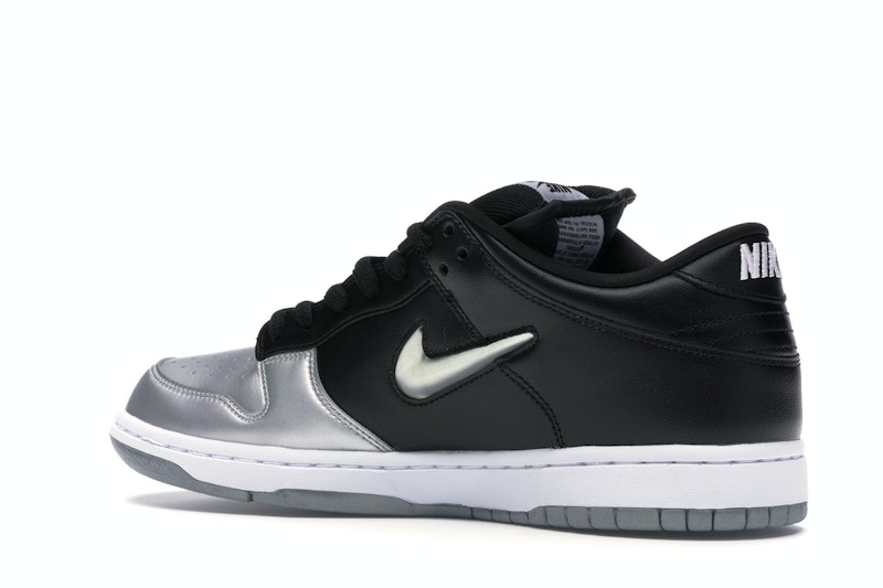 Nike SB Dunk Low Supreme Jewel Swoosh Silver