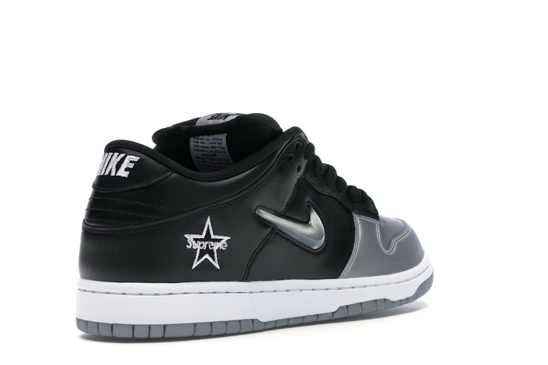Nike SB Dunk Low Supreme Jewel Swoosh Silver
